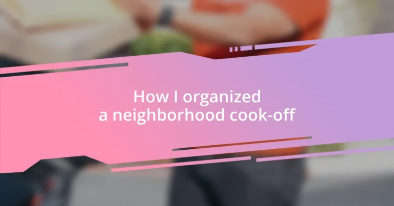 How I organized a neighborhood cook-off