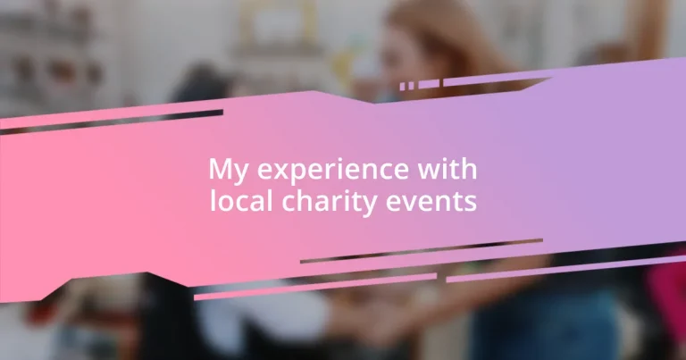 My experience with local charity events
